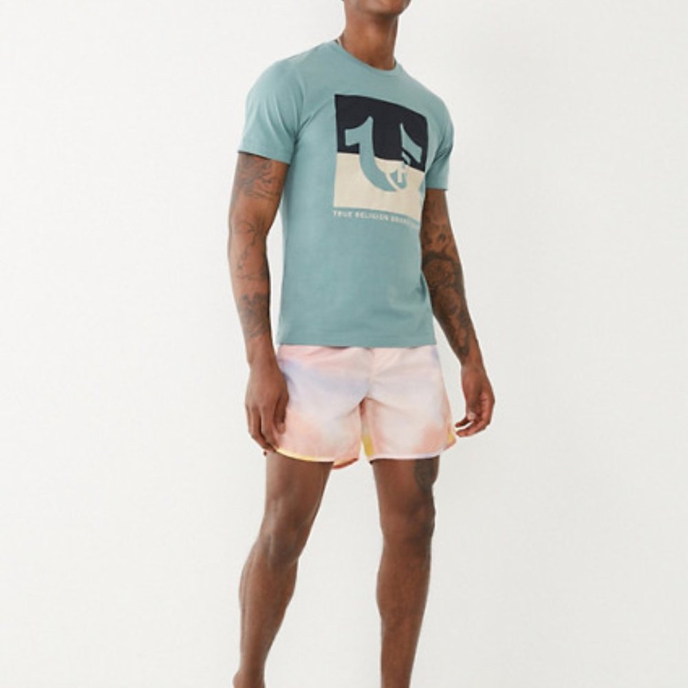 True Religion Men's Tie Dye Board Short Sorbet Size 34 #103809 $99+ NEW